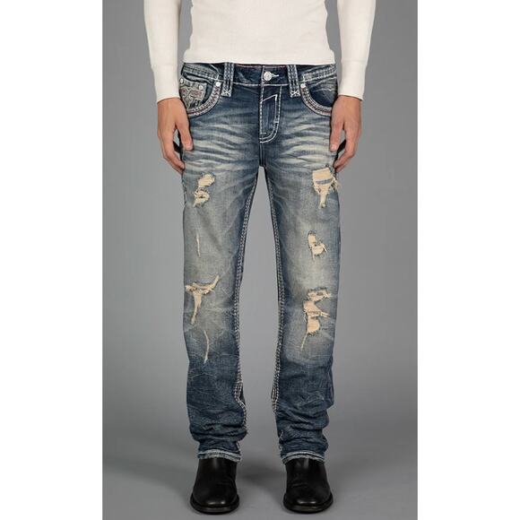 Rock Revival Remi RP3786J200 Straight Jeans Size: 36"waist x 34"Inseam - Picture 7 of 9